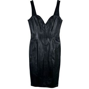 Vintage Firenze Santa Barbara Leather Dress Bodycon Whimsygoth Dark Romantic S